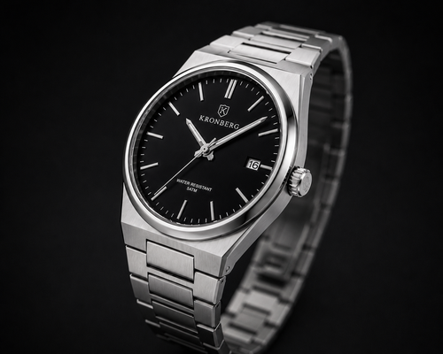 Kronberg Classic Japanese Quartz watch — side profile, stainless steel bracelet detail
