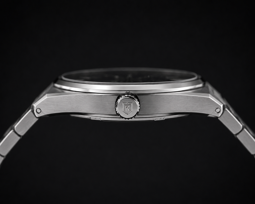 Kronberg Classic watch case close up — sapphire glass and dial detail